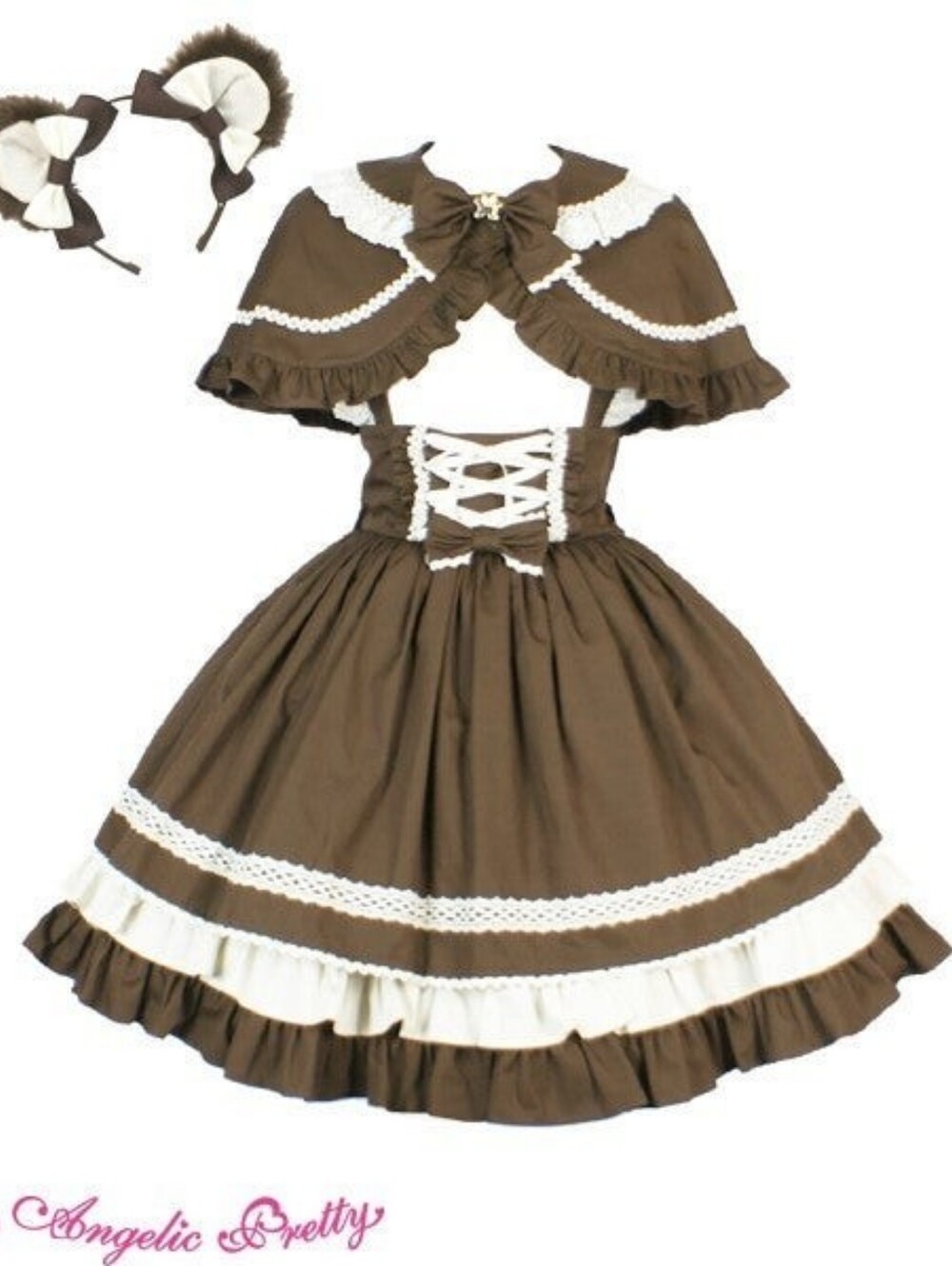 Angelic Pretty Sweet bear skirt Brown